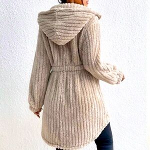 Teddy Style Faux Fur Button Up Coat